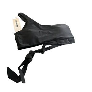 NWT Mooslover Black One-Shoulder Bikini Top